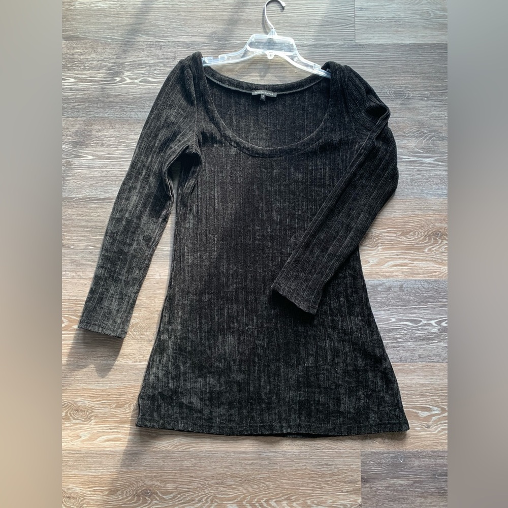 Kendall & Kylie black ribbed velour dress
